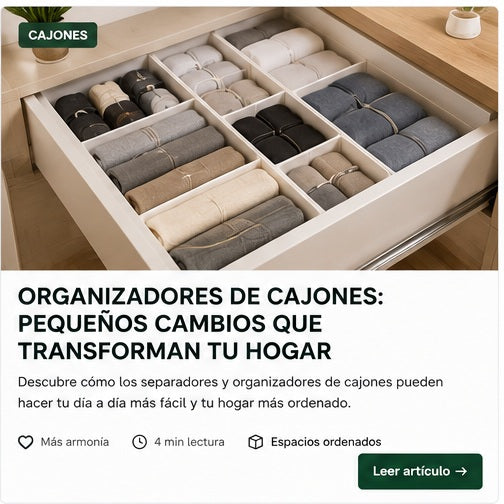 3. Organizadores de cajones: pequeños cambios que transforman tu hogar